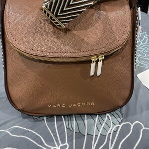 Marc Jacobs Brown Leather Backpack with Pebbled Finish
